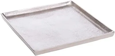 Productafbeelding van PromoHome® Vierkant serveerblad – Aluminium serveerschaal, zilverkleurig, 25 x 25 cm