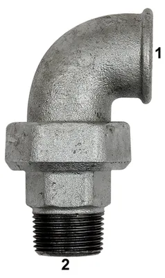 Produktbild von Riegler Verschraubung Bogen 97, IG/AG, Rp 1/2, R 1/2, schw. Temperguss