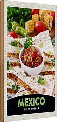 Produktbild von Holzschild Reise 20x30cm Mexiko Quesadilla Amerika scharf