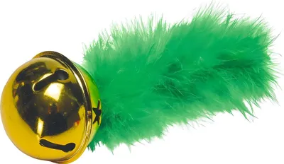Productafbeelding van Beeztees katenspeelgoed: kerstbel met veer, groen