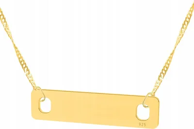 Produktbild von Goldkette mit rechteckigem Anhänger Square Rechteck Quadrat SILBER 925