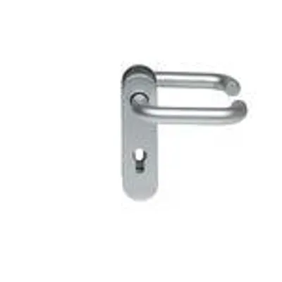 Obrázok produktu pre Hörmann FS Drückergarnitur D-110 Kurzschild PZ, Gleitlager Alu F1 - 535397