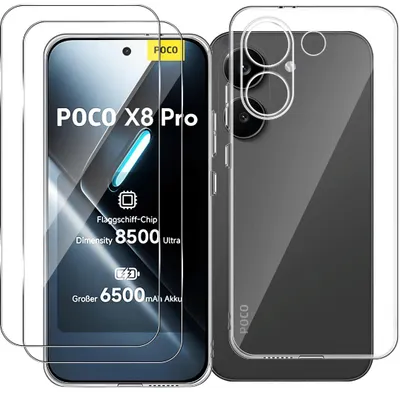 Produktbild von Hülle + 2X Schutzglas für Xiaomi Poco X8 Pro Panzerfolie Case Screen Full 9H
