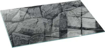 Zdjęcie produktu dla Płyta chroniąca przed iskrami - Szklana podstawa do pieca opalanego drewnem - Podkład kominkowy wykonany ze szkła - 120x60 cm - Ognioodporna podstawa pieca - Żaroodporna płyta ochronna do kominka - Przezroczysta szklana płyta chroniąca podłogę - Wzór kamienia naturalnego