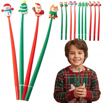 Produktbild von Gelschreiber Set - 10 Stück - Weihnachten 23cm Weihnachtsstifte - Kindergarten