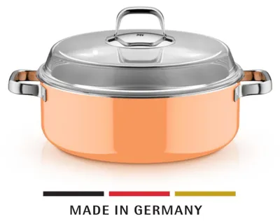 Produktbild von WMF Fusiontec Mineral Pro, Schmortopf mit Deckel, 28 cm, Papaya Orange 122543
