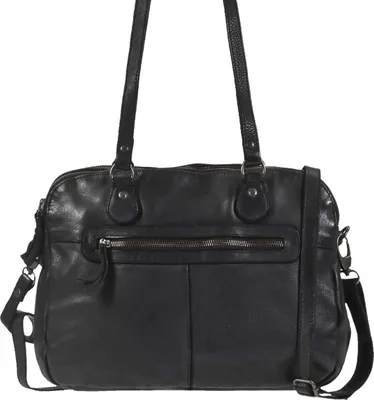 Produktbild von Bear Design Umhängetasche Leder Handtasche Damentasche 33x25cm schwarz