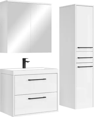 Immagine prodotto di Set mobili da bagno Florence 60 cm – Bianco lucido – con lavabo