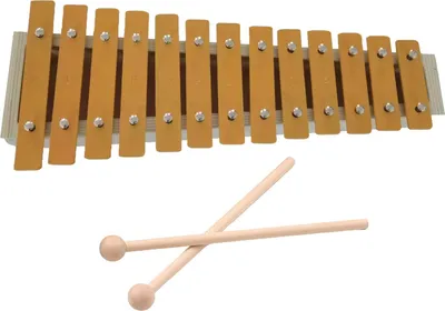 Imagen del producto de Xilófono clásico de 13 notas, color madera, con teclas de metal. Instrumento musical de percusión, portátil, con 2 baquetas. Ideal para principiantes y estudiantes. Perfecto como regalo