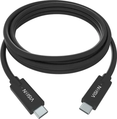 Produktbild von 2 Gen 1 5 Gbps - unterstützt 3-A-Ladestrom - USB-C 3.1 (M) zu USB-C 3.1 (M) - Außendurchmesser 4,5 mm - 22 + 30 AWG 1 m - Schwarz