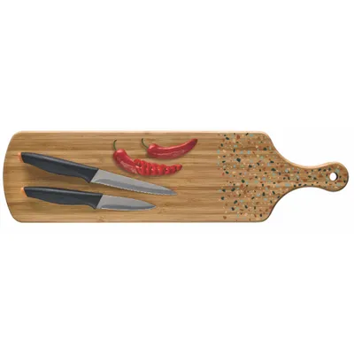 Imagen del producto de Tabla de cortar de terrazzo Richardson Sheffield + 2 cuchillos de bambú