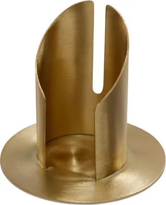 Produktbild von INNA-GLAS Kerzenhalter Messing Constance, für Kerzen ca. Ø5cm, matt gebürstet, Gold, 9cm, Ø10cm - Kerzenständer