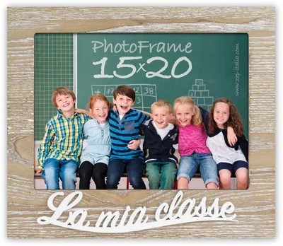 Image de Cadre photo Sorbonne IT marron 15x20 cm - bois avec inscription "La mia classe"