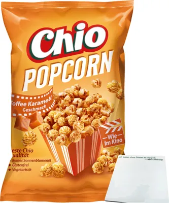 Produktbild von Chio Ready Made Popcorn Toffee Karamell (120g Packung) + usy Block