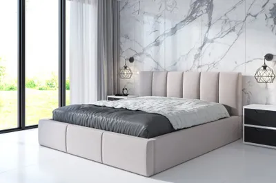 Produktbild von Polsterbett LISI 180 x 200  plus Matratze und Bettkasten. Möbel vom Hersteller- Handarbeit! Bett Komplett-Set mit Matratze,Bettkasten, Lattenrost & Kopfteil. Modern und robust. Elegantes Bett mit massives Kopfteil und kristallähnlichen Knöpfen.