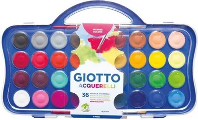 Produktbild von Giotto - Gouache Giotto 36 Farben 30 mm mit 2 Pinsel | 1 Stück