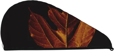 Produktbild von Braunes Blatt, schwarzes Haartuch aus Korallensamt für schnelles Trocknen, Bad und Dusche, saugfähige Haartücher für nasses, langes, dickes und lockiges Haar