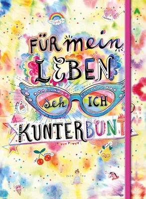 Produktbild von Für mein Leben seh ich kunterbunt (Notizbuch No. 2 Emma Flint). DIN A5 punktkariert mit farbiger Einstecktasche, Lesebändchen und Verschlussgummi