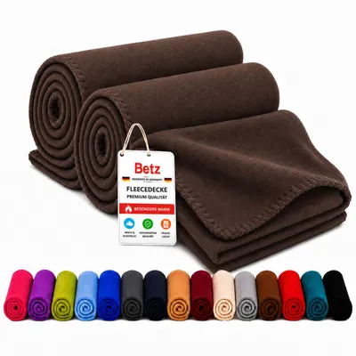 Image de Couverture polaire Betz, 2 pièces, 130 x 170 cm, 180 g/m² – Couverture d'intérieur et couverture douillette – Couverture moelleuse pour canapé ou lit – Légère, chaude et facile d'entretien – Marron, Image générée par une IA
