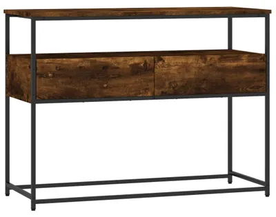 Productafbeelding van vidaXL Console tafel, gerookt eikenhout, 100x40x75 cm, houtvezel