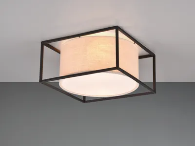 Produktbild von Deckenlampe ROSS 2 flammig Lampenschirm Stoff, 30cm