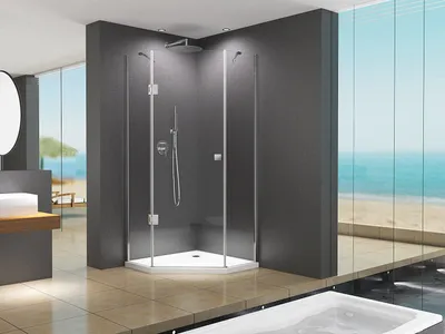 Produktbild von BuyLando Molly 100x100x195 cm Fünfeck Duschkabine