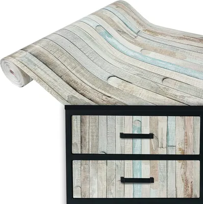 Produktbild von Klebefolie Möbel 45x100 cm - Farbige Holzbretter - Möbelfolie selbstklebend in Deko-Stil - Folie für Möbel zur schnellen Renovierung von Türen, Schränken und Regalen - Möbelfolie dekorativ und pflegeleicht