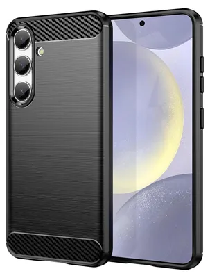 Immagine prodotto di Custodia per Samsung Galaxy S24+ in silicone TPU morbido, fibra di carbonio, custodia protettiva antiurto nera