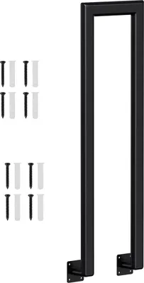 Produktbild von Vigevee 85cm U-Form Treppengeländer Schwarz Ovalrohr Handlauf Seitliche Montage