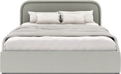 Produktbild von FEDVE Polsterbett JUKO aus Bouclé-Stoff 200x200 cm, Beige