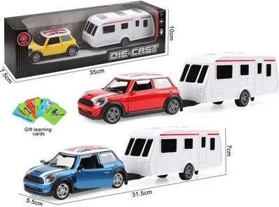Immagine prodotto di Modellino di auto con rimorchio e porte apribili, carte MIX - Opera collettiva