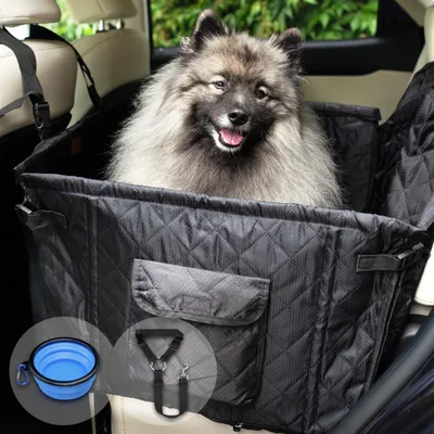 Hundeautositz wasserdicht für Rückbank, bis 20 kg, schwarz