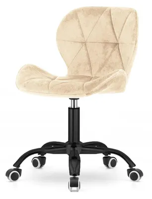 Produktbild von Ergonomischer Schreibtischstuhl mit Rollen - komfortabler Drehstuhl für Home Office & Arbeitsplatz, gepolstert, Stabiler Metallfuß, Große (Beige)