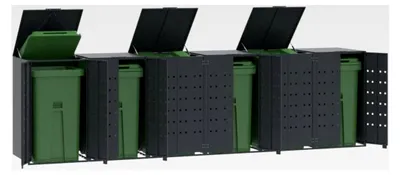 Produktbild von Mülltonnenverkleidung für 6 Tonnen Anthrazit 414x79x117 cm Stahl
