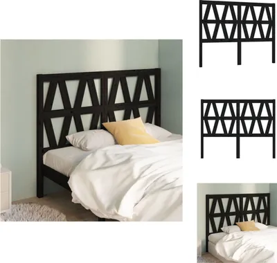 Produktbild von vidaXL Kopfteil Schwarz 166x4x100 cm Massivholz Kiefer -  Kopf- & Fußenden