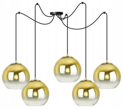 Produktbild von Hängelampe, Deckenleuchter, goldener Lampenschirm, 15 cm