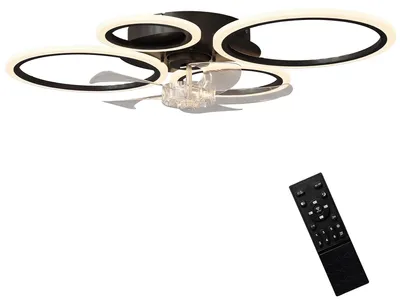 Obrázok produktu pre Stropné svietidlo HOMCOM LED s ventilátorom, tichý jednosmerný motor, 6 rýchlostí
