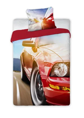 Obrázek produktu pro Faro Bavlněné povlečení 140x200 Auto car 2464 maroon Turbo