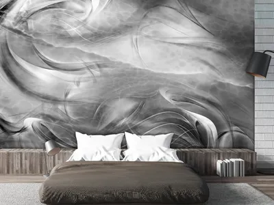 Produktbild von Vlies Fototapete Abstrakt 400x280 cm Tapeten Wandtapete XXL 3D Effekt Welle grau a-A-10138-a-a