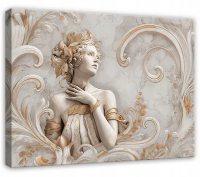 Produktbild von Leinwandbild Frau Marmor Abstraktion - 60x40 cm - Wandbilder Wohnzimmer Schlafzimmer - Leinwand Leinwandbild Beige - PP15968O4
