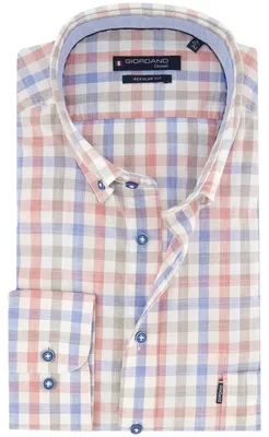 Produktbild von Normale Passform rot blau kariertes Giordano Hemd