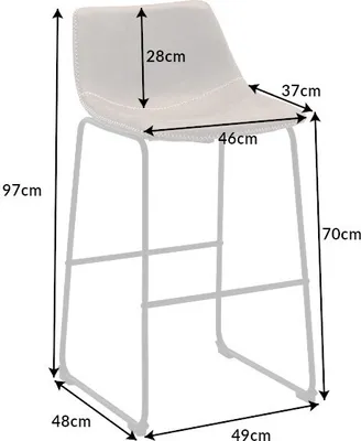 Produktbild von Design Barhocker DJANGO vintage braun mit Eisengestell Barhocker Hocker Küchenstuhl Küche Tresen Stuhl