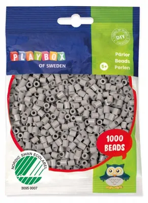 Produktbild von Playbox Midi Bügelperlen hellgrau 1000 Stück