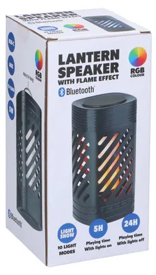 Produktbild von Edco Bluetooth-Lautsprecher Laterne mit RGB-Beleuchtung und Flammeneffekt