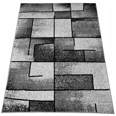Zdjęcie produktu dla Dywan Kalt15 szary nowoczesny do salonu pokoju modny wzór geometryczny szary 070x130