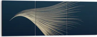 Produktbild von Bild auf Leinwand - Leinwandbild - 3 Teile - Golden Borsten Abstraktion - 150x50cm - Wand Bild - Wanddeko - Wandbilder - Leinwanddruck - Bilder - Wanddekoration - Leinwand bilder - CA150x50-4734