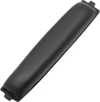 A black replacement headband cushion for headphones, shown from a slightly elevated diagonal angle against a white background.