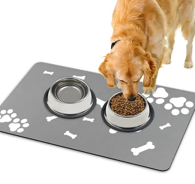 Image de Omgoods - Tapis pour nourriture pour chiens, séchage rapide, 43 x 75 cm