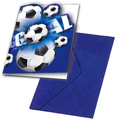 Produktbild von Fußball blau Einladungsk. & Umschl. 6S