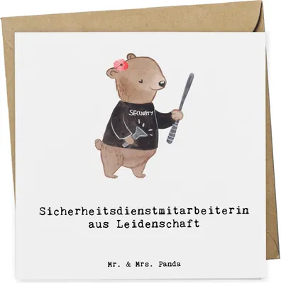 Produktbild von Mr. & Mrs. Panda Grußkarte Sicherheitsdienstmitarbeiterin Leidenschaft - Weiß - Geschenk, doppelkarte, anlasskarte, Klappkarte, faltkarte, Glückwunschkarte